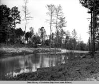 Lake on property of G.B. Cooley Tuberculosis Sanatorium in West Monroe, Louisiana in 1937.
