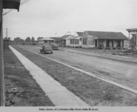 One of the new thoroughfares cut through by WPA crews in Vidalia Louisiana in the 1930s