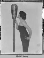 Profile of Woman with Floor Lamp]